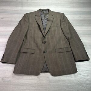 Lauren Ralph Lauren Blazer Mens 44L Brown Wool Herringbone Sport Coat Jacket